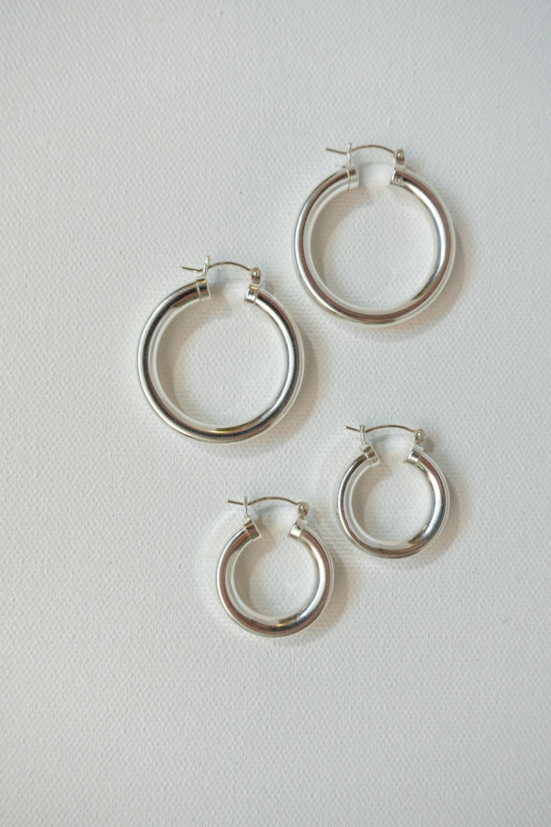 SILVER CHUNKY Hoops - Large