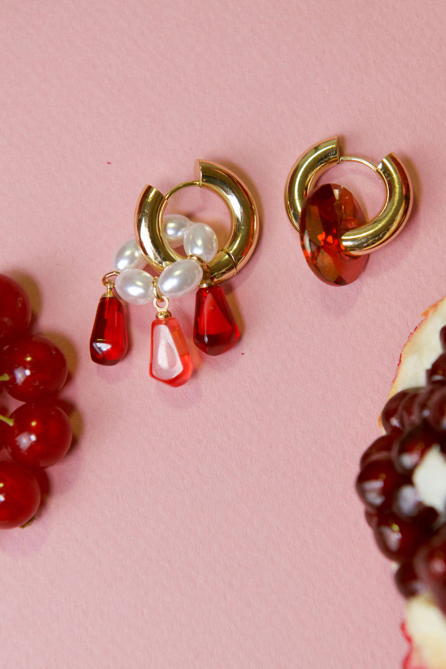 Red AS POMEGRANATE Hoops