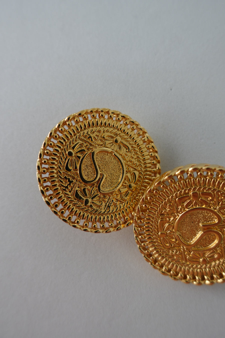 St. John Round Logo Clip-on Earrings