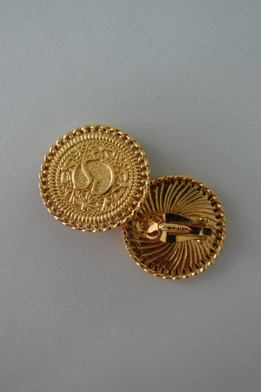 St. John Round Logo Clip-on Earrings