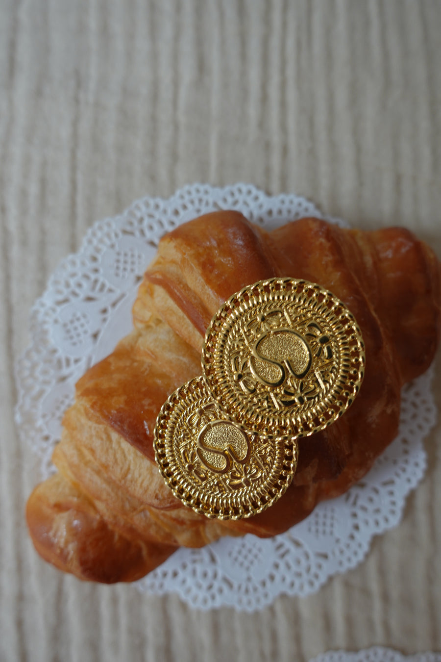 St. John Round Logo Clip-on Earrings