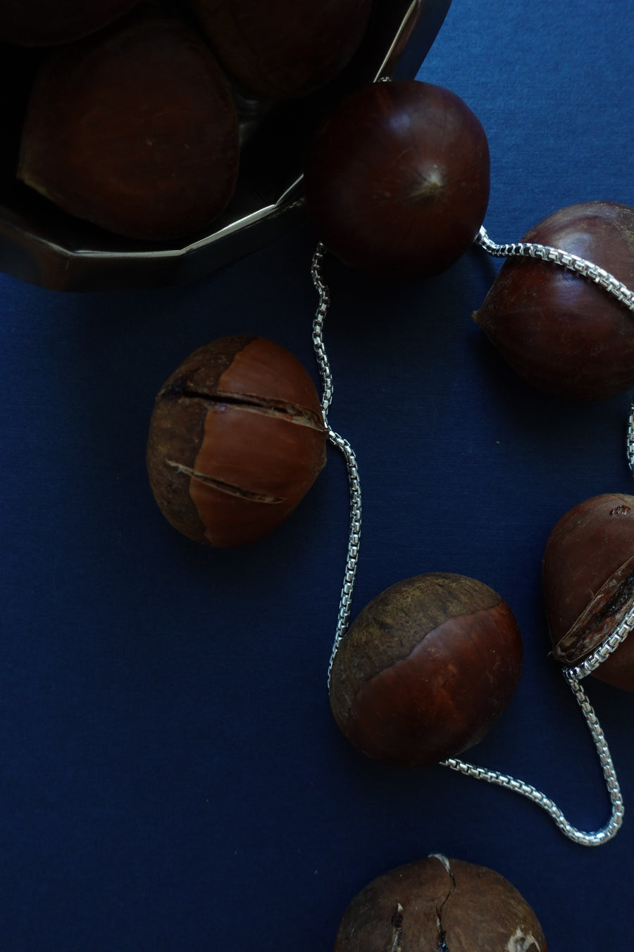 Round Box Silver Chain