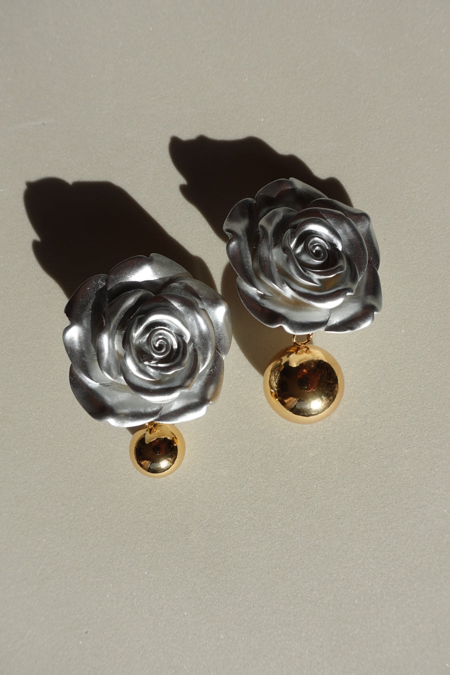 Silver Flower Clip-on Earrings