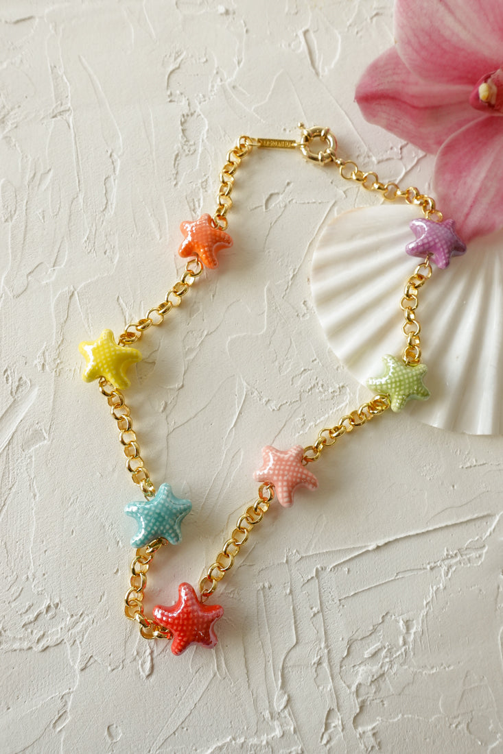 Rainbow Starfish Necklace
