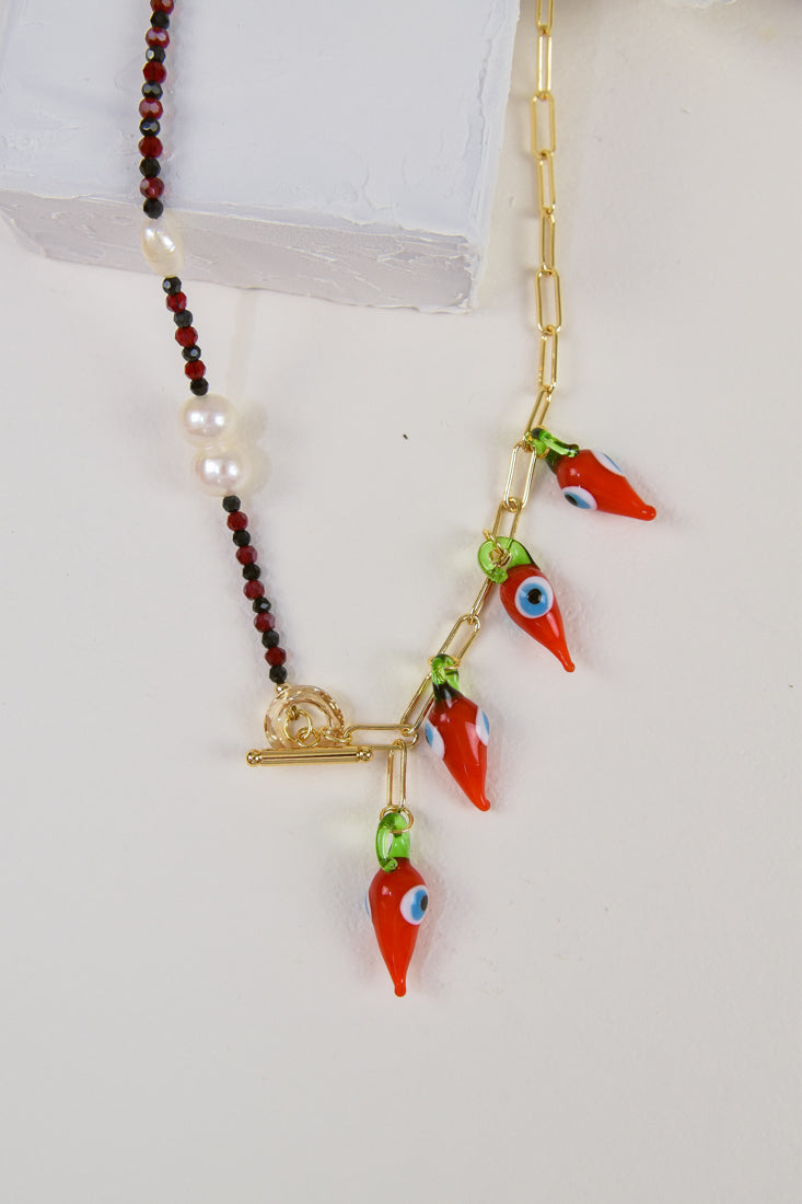 I LIKE IT CHILI Necklace - Red Evil Eye